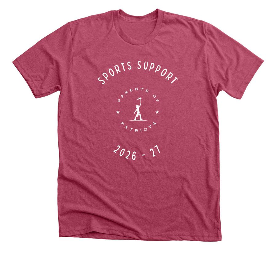 SPORTS SUPPORT, a Heather Raspberry Premium Unisex Tee