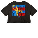 Pediatric Cancer Doesn't End in September, a Black Women?s Cropped Cotton Tee (back-view)