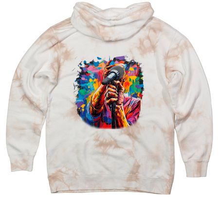 SQUIDmeetsT1NY, a Dusty Pink Tie Dyed Pullover Hoodie (back-view)