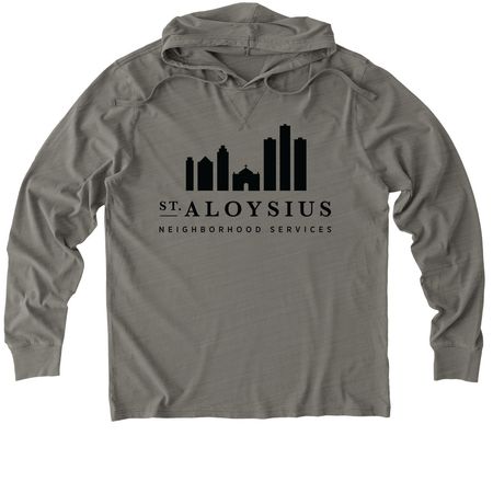 Neighborhood Services Volunteer Gear, a Driftwood Grey Allmade Organic Cotton Mineral Dye Hoodie Tee