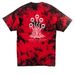 the blessed /// the cursed, a Black/ Red Crystal Tie Dye Tee (back-view)