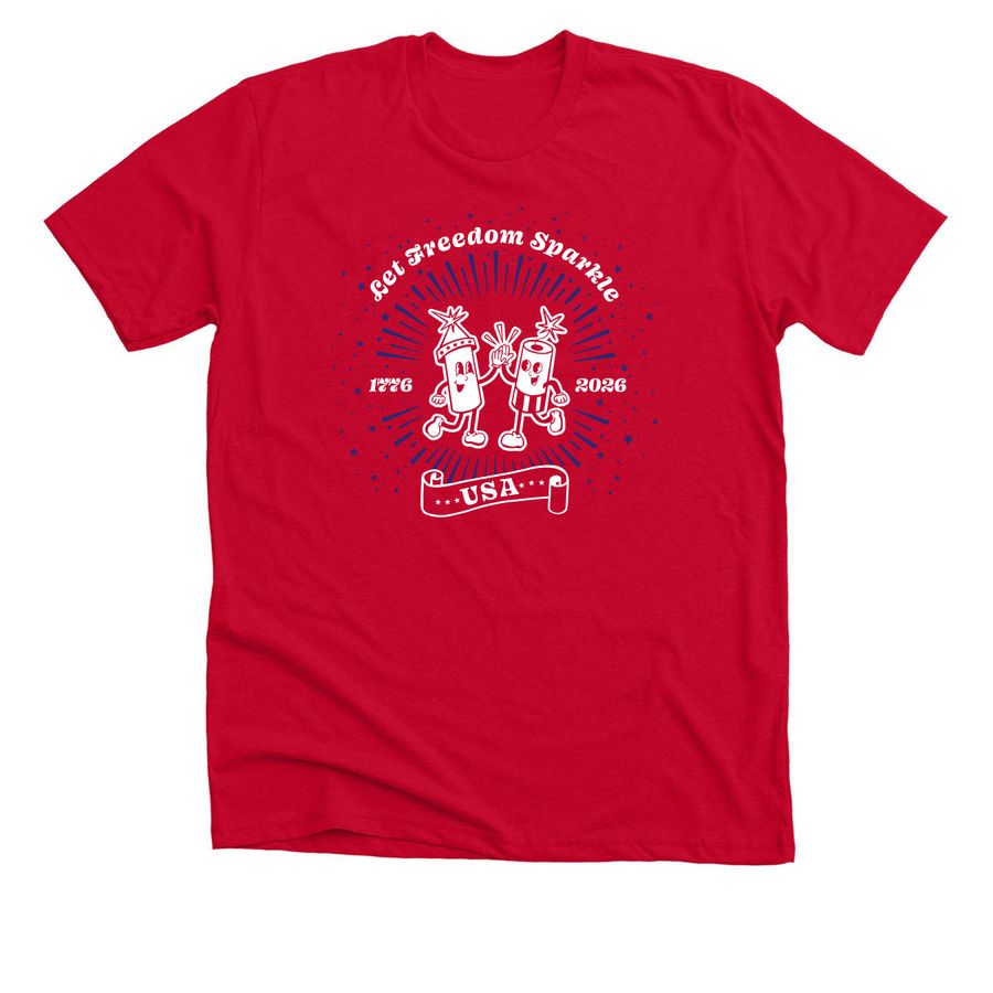 Let Freedom Sparkle! (red shirts), a Solid Red Blend Premium Unisex Tee
