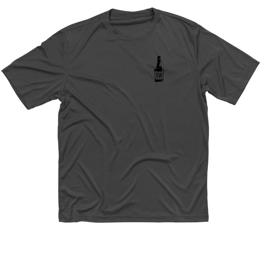 Black Bottle Logo Performance Tops, a Iron Grey Classic Performance Tee