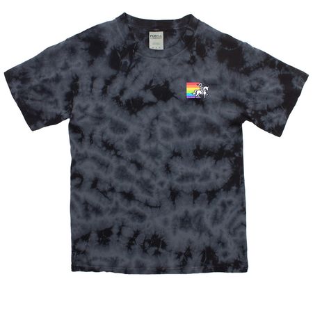 Rainbow Knights [Small Logo], a Black Youth Crystal Tie Dye Tee