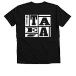 TAEA Square Logo T, a Solid Black Blend Premium V-Neck Tee (back-view)