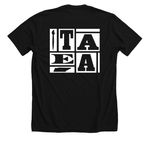 TAEA Square Logo T, a Solid Black Blend Premium Unisex Tee (back-view)