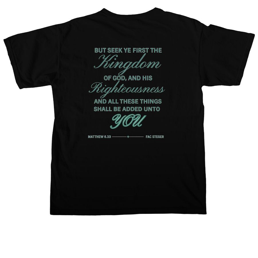 Kingdom Youth, a Black Comfort Colors Unisex Tee (back-view)