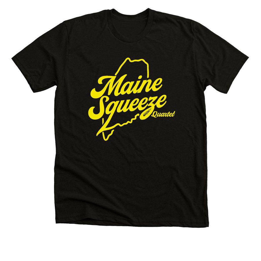 Maine Squeeze Yellow Logo, a Solid Black Blend Premium Unisex Tee