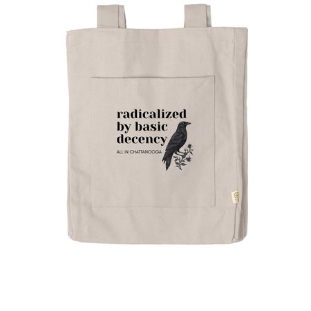 radicalized by basic decency totes, a Pumice Reclaimist Everywhere Tote Bag
