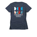 Indivisible Hawai'i Official T-Shirts, a Midnight Navy Women's Slim Fit Tee (back-view)