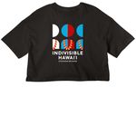 Indivisible Hawai'i Official T-Shirts, a Black Women?s Cropped Cotton Tee (back-view)