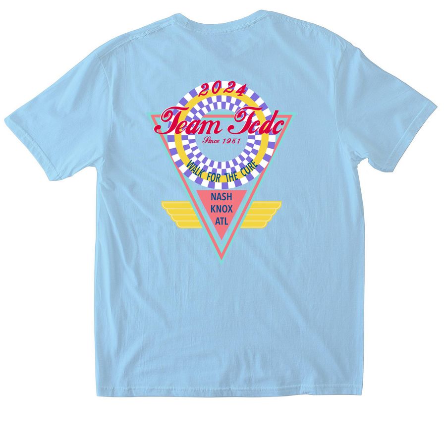 TCDC Breakthrough T1D 2024 Walk T-Shirts, a Light Blue Softstyle Cotton Tee