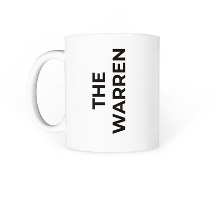 Warren Mug, a White Coffee Mug (back-view)
