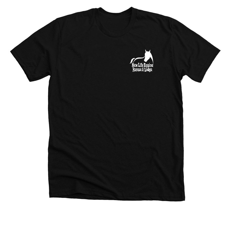 NEW LIFE EQUINE RESCUE AND LODGE INC. nfp, a Solid Black Blend Premium Unisex Tee