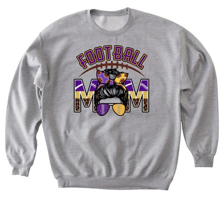 Messy Bun Football Mom, a Sport Grey Softstyle Crewneck Sweatshirt