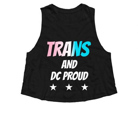Trans and DC Proud, a Solid Black Blend Women?s Cropped Racerback Tank
