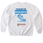 2026 SurgOnc Race for Research, a White Softstyle Crewneck Sweatshirt (back-view)
