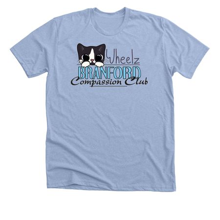 BCC "Wheelz", a Heather Baby Blue Premium Unisex Tee