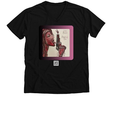 Dangerously Close Clothes - One Sided, a Solid Black Blend Premium V-Neck Tee
