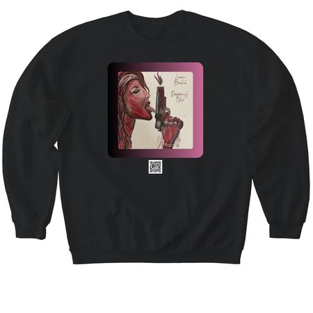 Dangerously Close Clothes - One Sided, a Black Softstyle Crewneck Sweatshirt