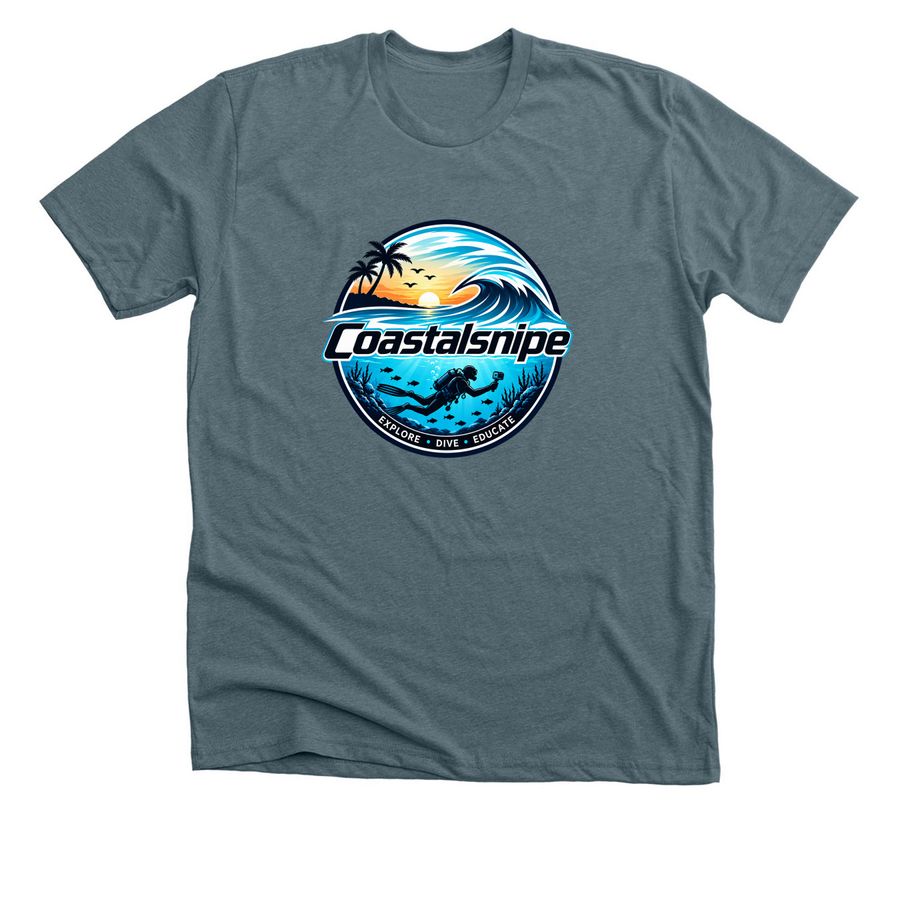 Dive In, Save a Reef!&nbsp;&nbsp;, a Heather Slate Premium Unisex Tee