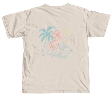 Beach & Ball, a Ivory Comfort Colors Unisex Tee (back-view)