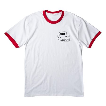 Lost Art Ranch 7am Club, a White/ Red Cotton Ringer Tee