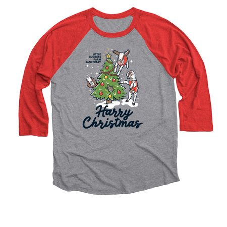 Harry Christmas!, a Red and Premium Heather 3/4 Sleeve Baseball Tee