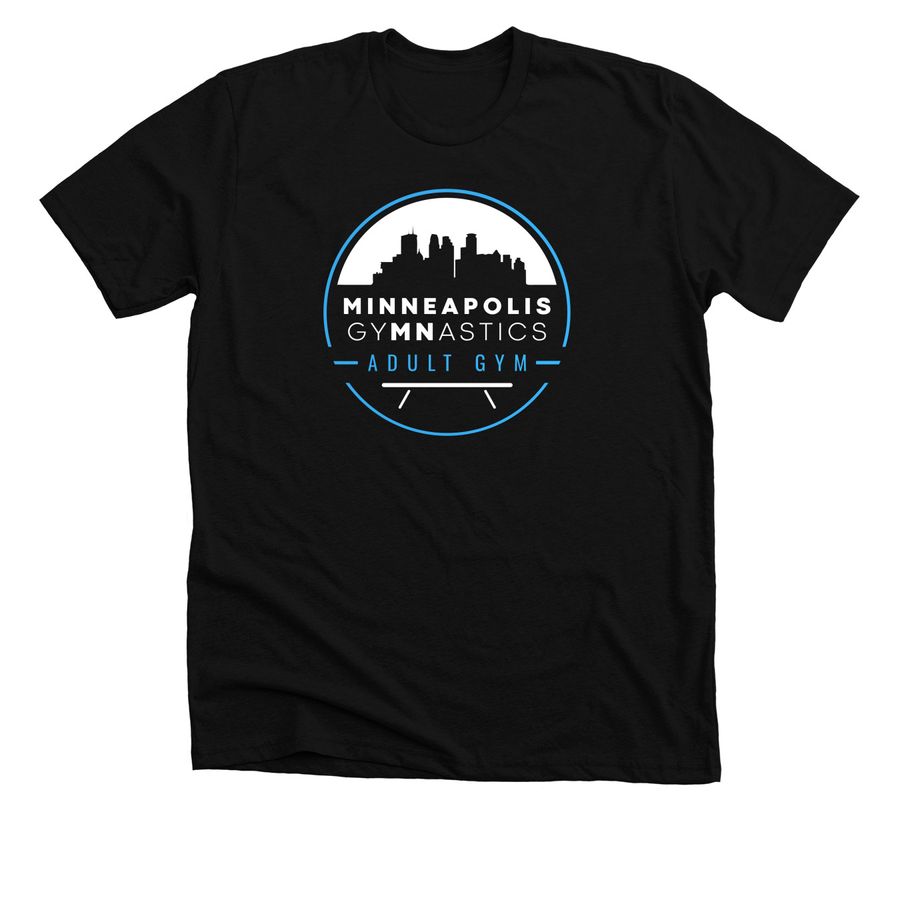 The Adult Gymnastics Tee, a Solid Black Blend Premium Unisex Tee
