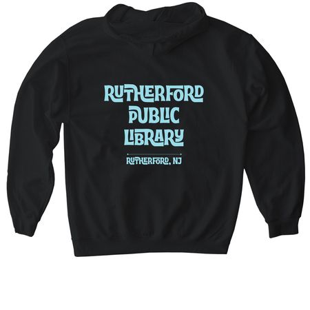 Public Library Supporter ?, a Black Gildan Softstyle Pullover Hoodie (back-view)