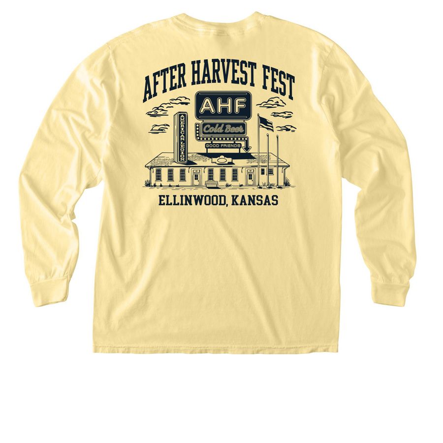 AHF Social Club Pocket Tee&nbsp;, a Butter Comfort Colors Long Sleeve Pocket Tee (back-view)