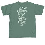 The Friends of the Pamet River T-Shirt, a Light Green Comfort Colors Unisex Tee (back-view)