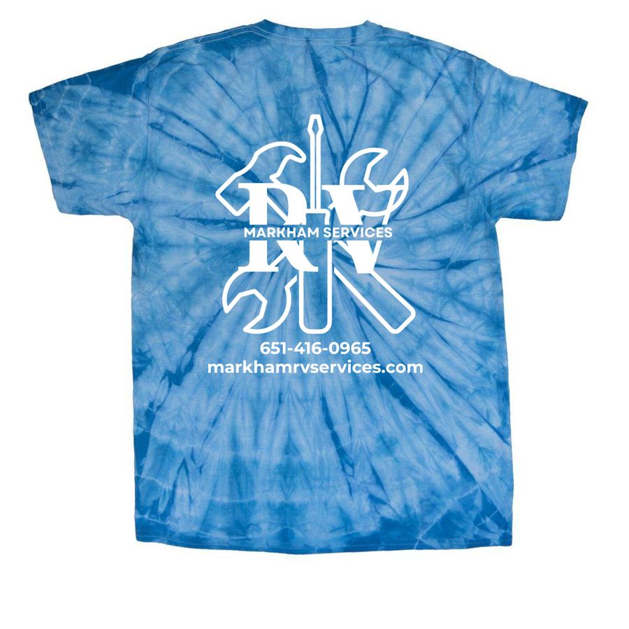MRVS - Tie Dye, a Baby Blue Classic Tie Dye Tee (back-view)