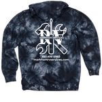 MRVS - Tie Dye, a Black Tie Dyed Pullover Hoodie (back-view)