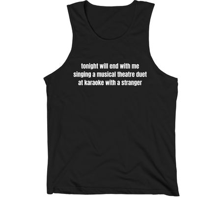 karaoke, a Black Premium Cotton Tank