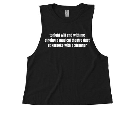 karaoke, a Deep Black Allmade Eco Triblend Women?s Muscle Tank
