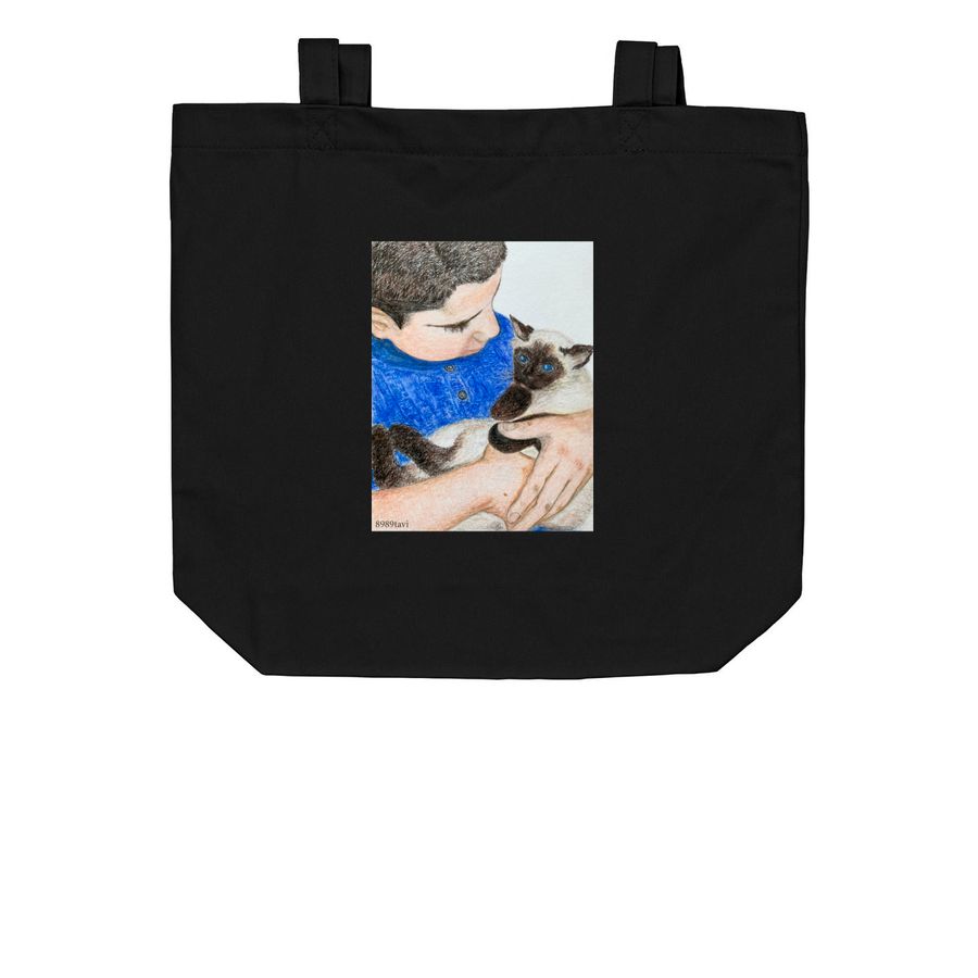 Help Abdullah Feed and Care for Gaza's Strays, a Black Organic Cotton Tote Bag