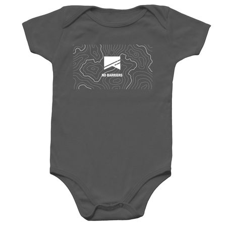 Infant No Barriers Onesie, a Charcoal Infant Onesie