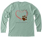 Tail Waggers HOPP Shirts, a Heather Dusty Blue Premium Long Sleeve Tee (back-view)