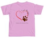 Tail Waggers HOPP Shirts, a Rose Quartz Comfort Colors Unisex Tee (back-view)