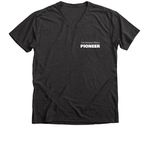 Spanish Peaks!, a Dark Grey Heather Premium V-Neck Tee (back-view)