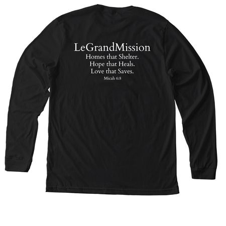 Warm Weather Wear, a Solid Black Blend Premium Long Sleeve Tee (back-view)