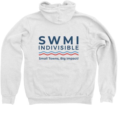 SWMI Indivisible Zip Hoodies Light Colors, a White Zip Up Hoodie