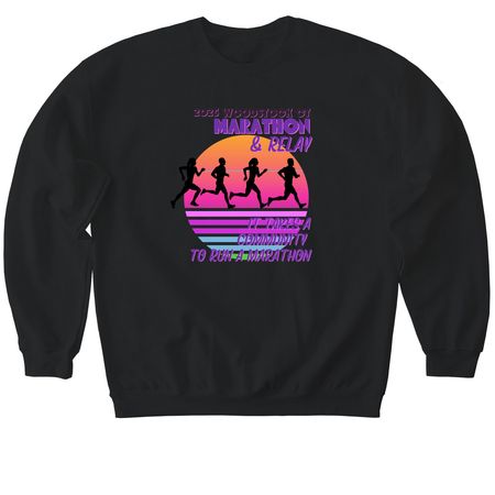 2026 Woodstock CT Marathon & Relay, a Black Softstyle Crewneck Sweatshirt