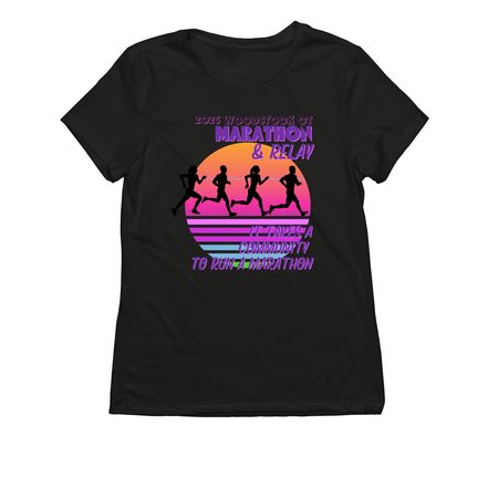 2026 Woodstock CT Marathon & Relay, a Deep Black Allmade Eco Triblend Women?s Tee