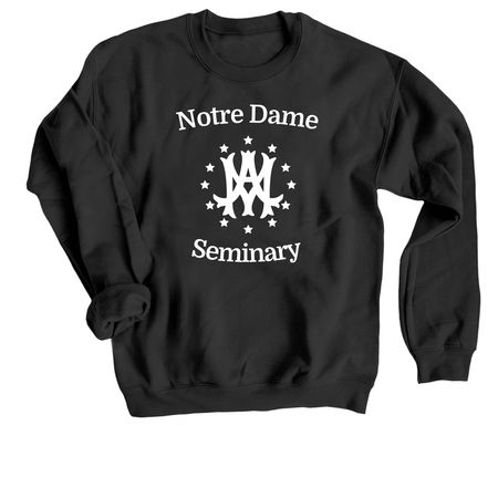 Notre Dame Seminary SAGA Donations, a Black Crewneck Sweatshirt