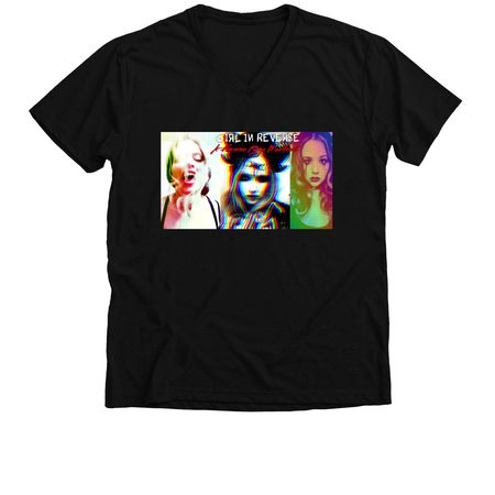 GIRL IN REVERSE MERCH, a Solid Black Blend Premium V-Neck Tee