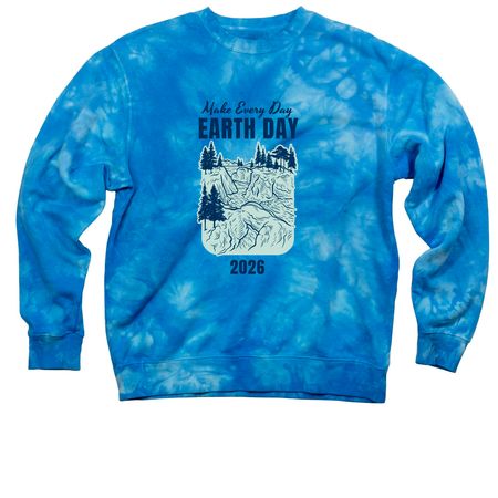 Earth Day 2026, a Aqua Blue Tie Dye Crewneck Sweatshirt