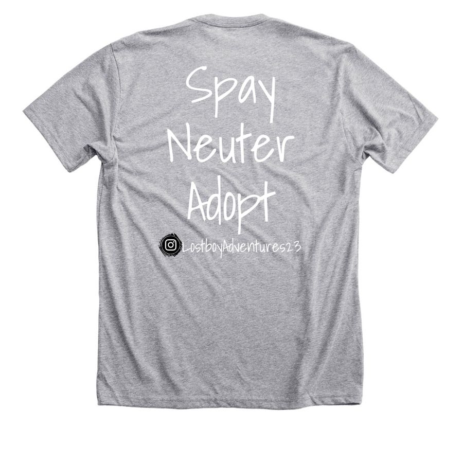 Acadia Homeless Pets, a Athletic Heather Premium Unisex Tee (back-view)