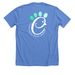 What's The T Type 2, a Heather Columbia Blue Premium Unisex Tee (back-view)
